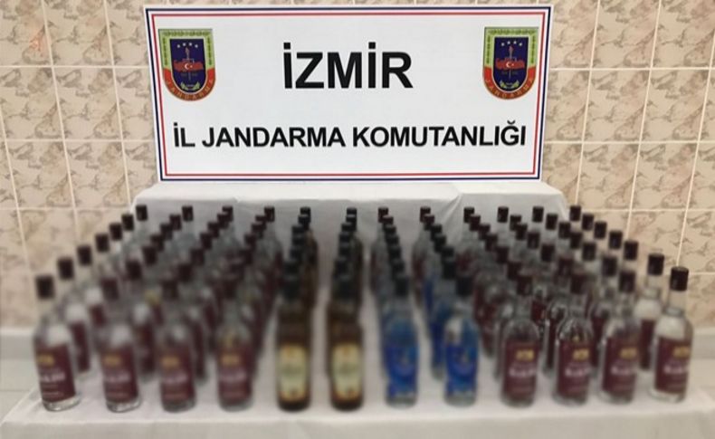 İzmir'de jandarma kaçak içki ele geçirdi