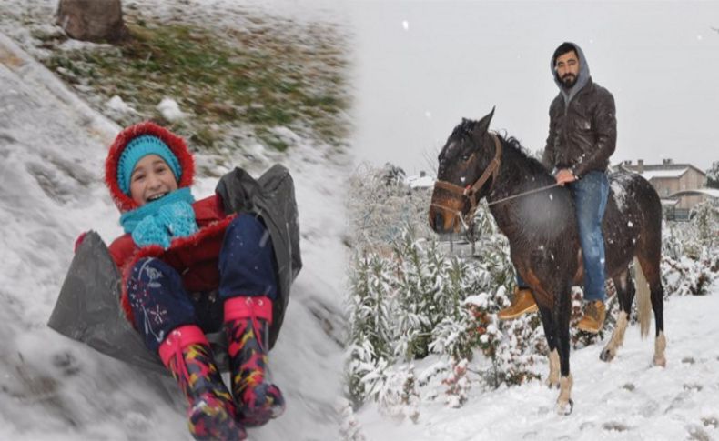 İzmir'de kar keyfi