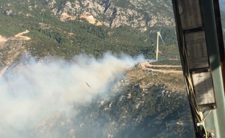 İzmir'de otluk alanda çıkan yangın kontrol altına alındı