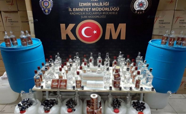 İzmir'de sahte içki operasyonu