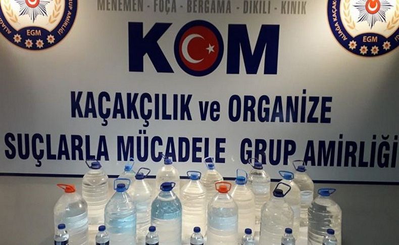 İzmir'de sahte içki operasyonu: Tam 83.5 litre!