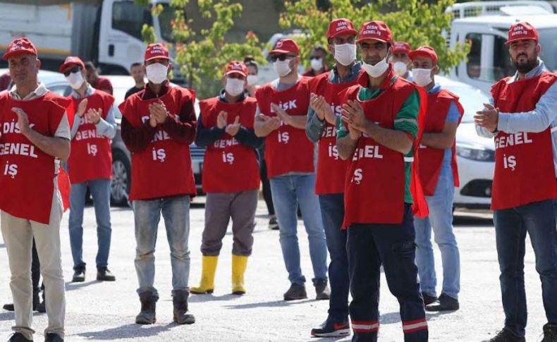 İzmir'in belediyelerinde sosyal mesafeli 1 Mayıs kutlaması