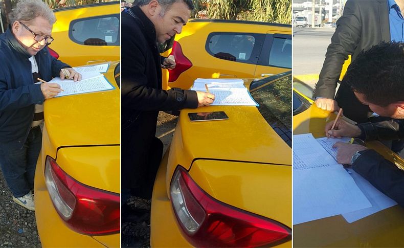 İzmirli taksicilerden tablete karşı imza kampanyası
