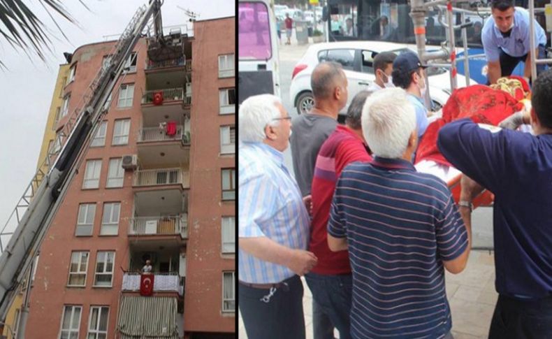 115 kiloluk kadının cenazesini itfaiye çıkardı