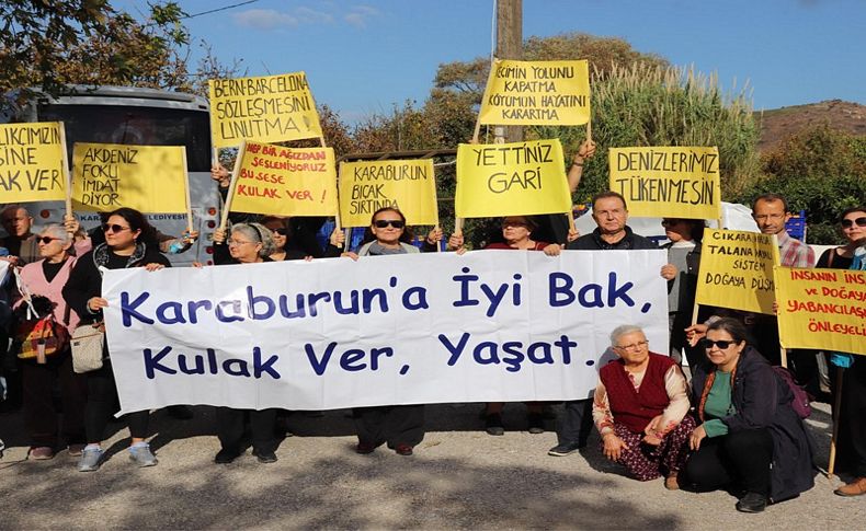 Karaburun'da balık çiftliği protestosu