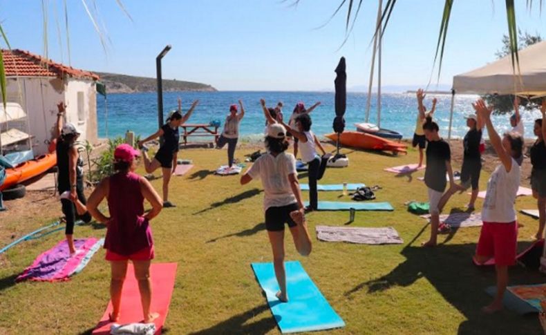 Karaburun’da denize nazır pilates