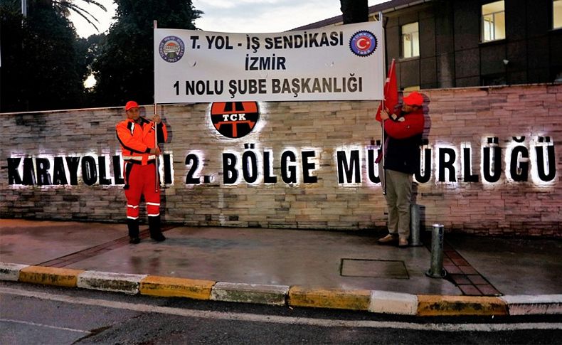 Karayolları işçilerinden taşeron eylemi