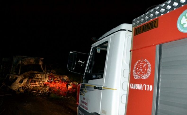 Dehşet kaza: Alev alan kamyonda yanarak öldü