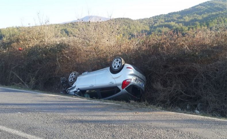 Kediyi ezmemek için takla attı