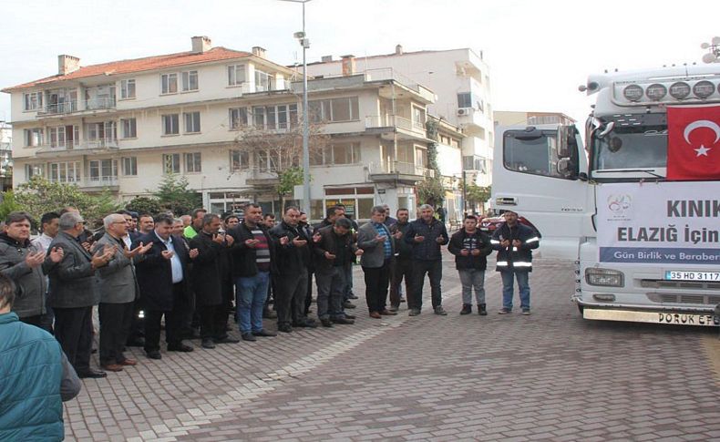 Kınık'ın gönül TIR'ı dualarla yola çıktı!