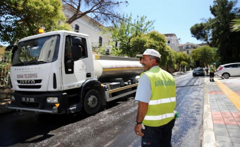 Konak’ta kaldırım ve yol seferberliği