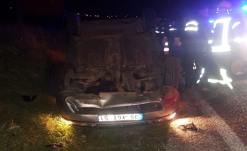 Kontrolden çıkan araç şarampole devrildi: 2 yaralı