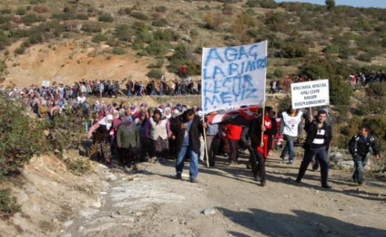 Köylülerden, taşocağı için ağaç kesimine tepki