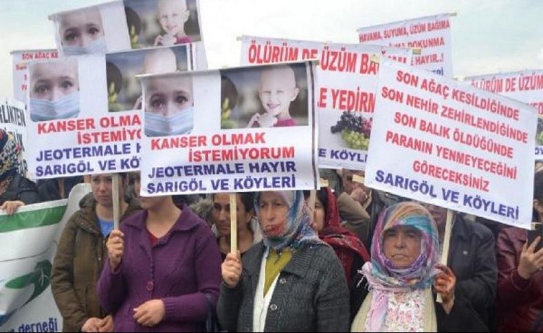 Manisa'da 'jeotermal enerji konferansı' protestosu