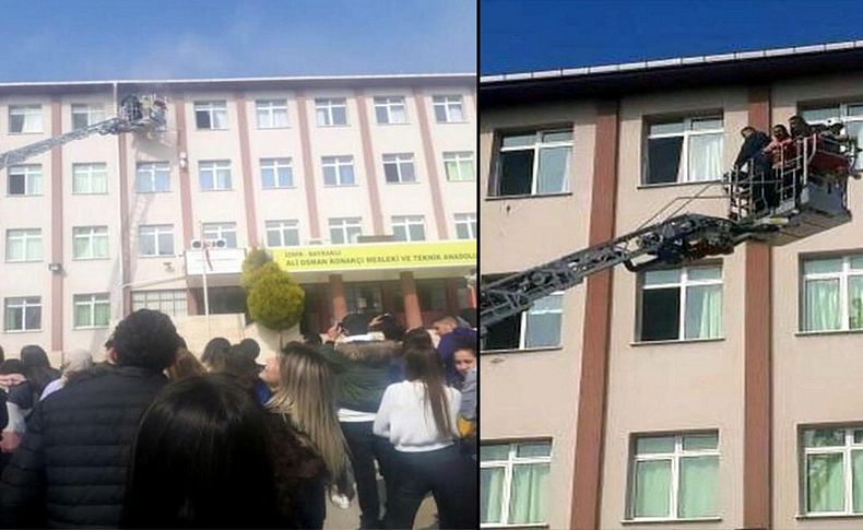 Meslek lisesinde yangın paniği