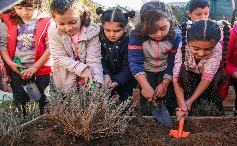 Bucalı miniklere 'yeşil' aşısı: İlk kez toprakla buluştular