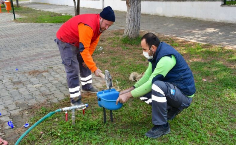 Narlıdere’de can dostlar için su kabı