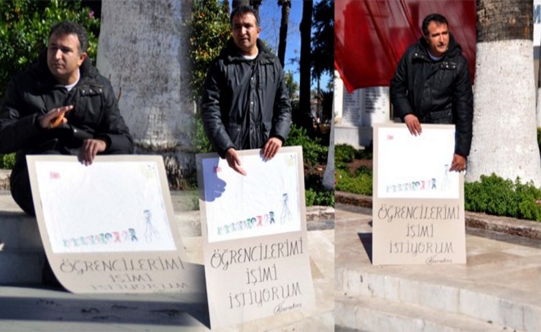 O öğretmen yeniden eyleme başladı