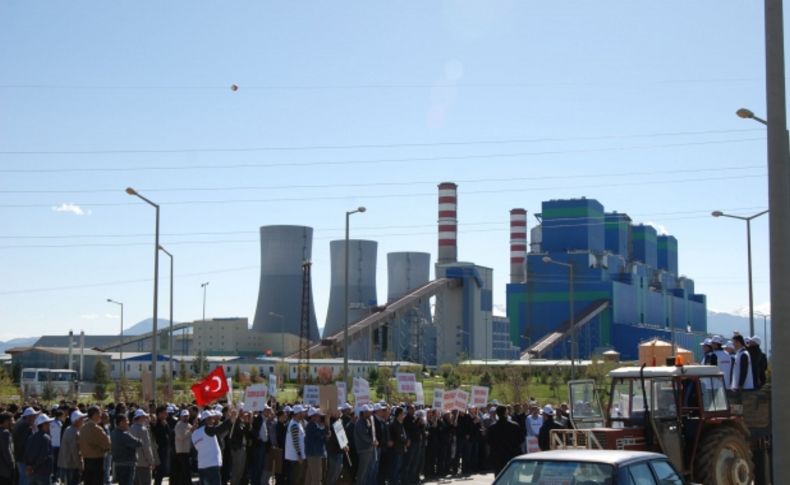 Santral işçilerinden özelleştirme karşıtı eylem