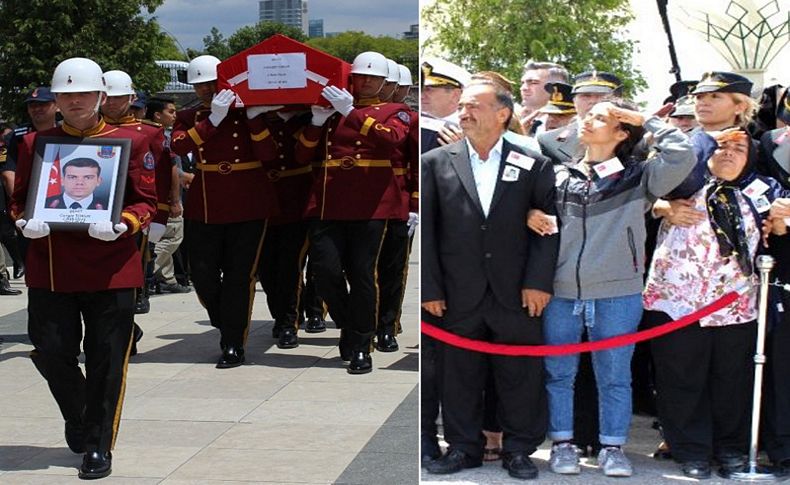 Eşi ve annesi asker selamı ile uğurladı... İzmirli şehide Ankara'da veda