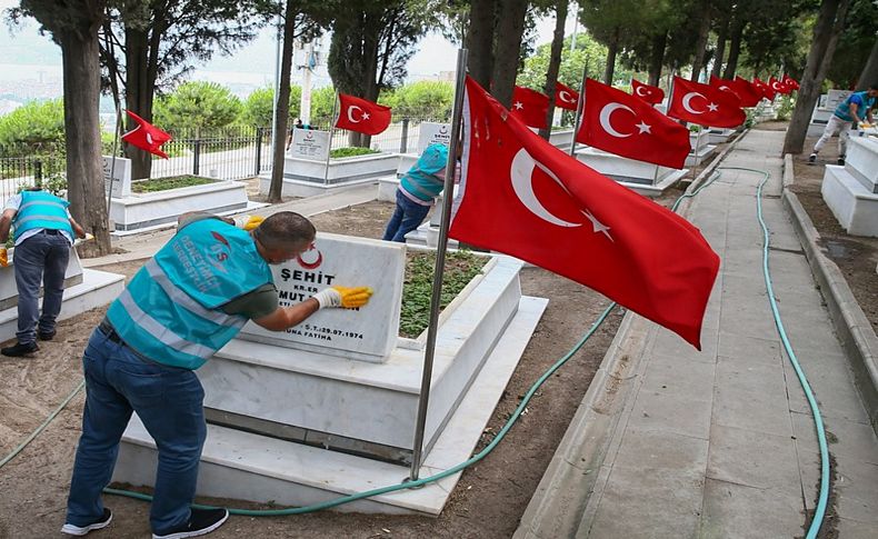 Şehitliğe 15 Temmuz bakımı