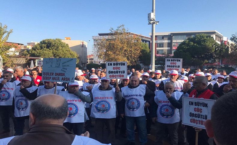 Sendikalar, Gaziemir Belediyesi önünde eylem yaptı