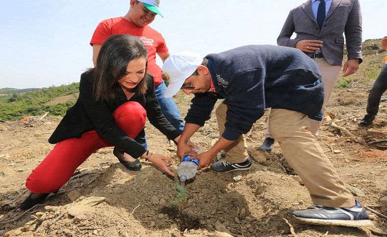 Sengel engelli öğrencilerle birlikte fidan dikti