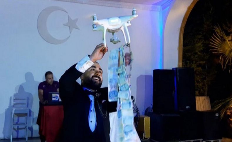 Sosyal mesafeye dikkat çekmek için takıyı dronla gönderdi