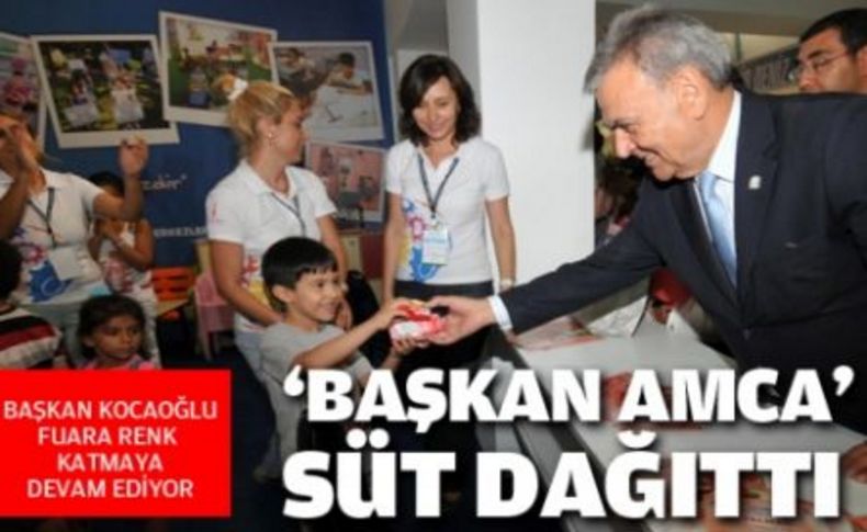 Sütleri “Başkan Amca” dağıttı