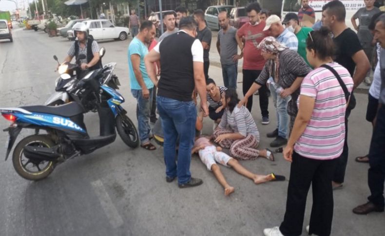 Talihsiz kaza: Motosikletle bisiklet çarpıştı!