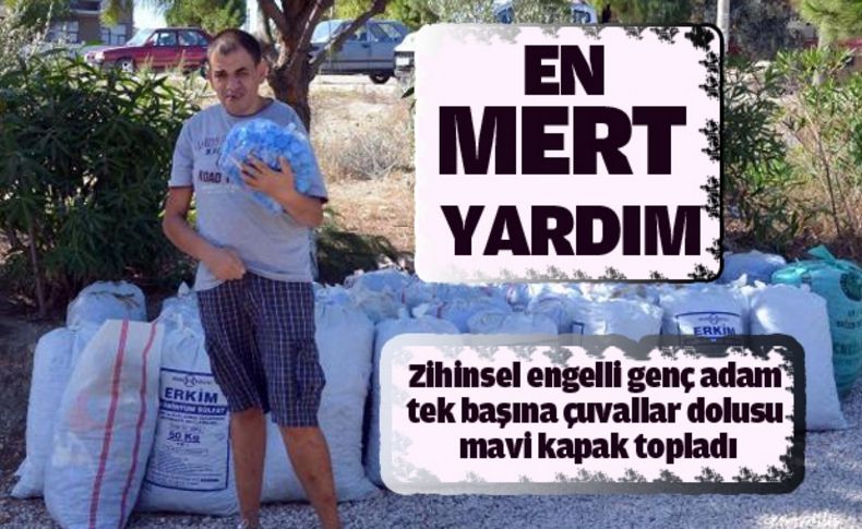 Tek başına 520 kilo kapak topladı