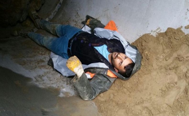 Toprak altında kalan işçi kurtarıldı