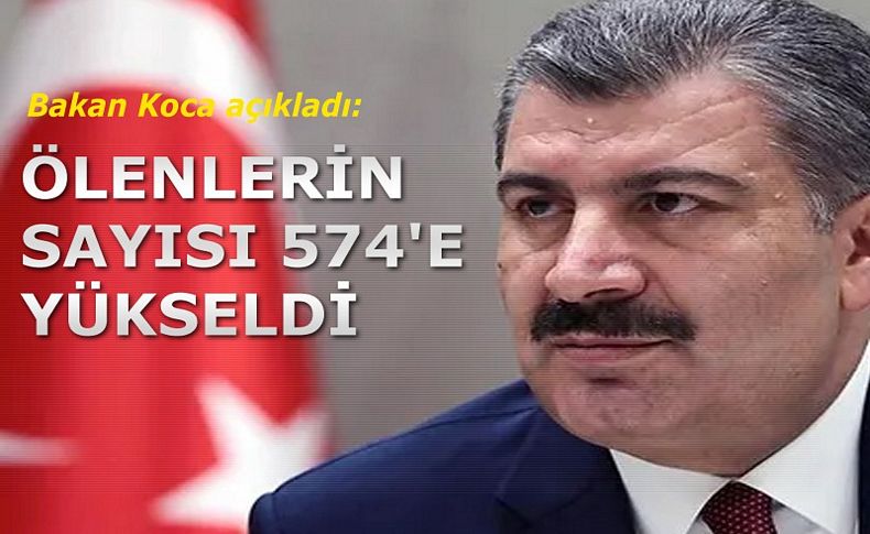 Türkiye'de Corona virüsten 574 can kaybı