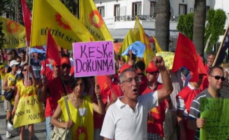 Tutuklu KESK'lilere Bodrum'dan destek