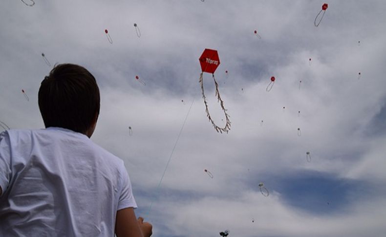 Aliağa'da uçurtmalar gökyüzünde dans etti