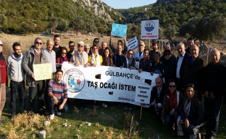 Urla'da 'taş ocağı' eylemi