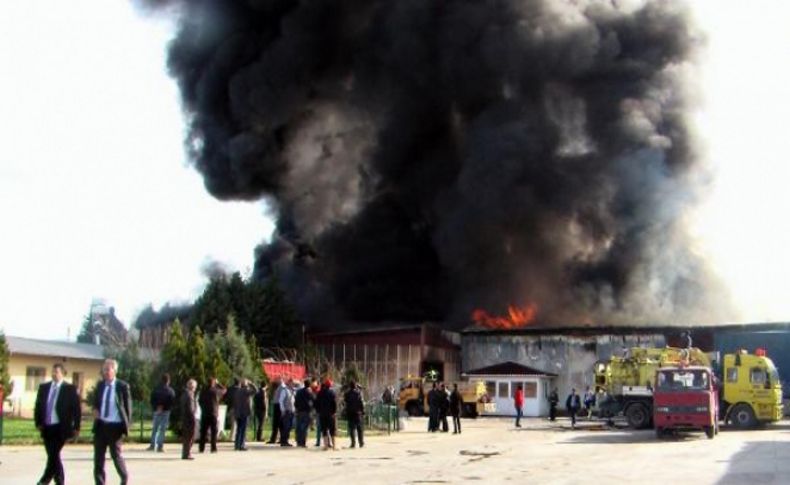 Üzüm işletmesinin deposunda korkutan yangın