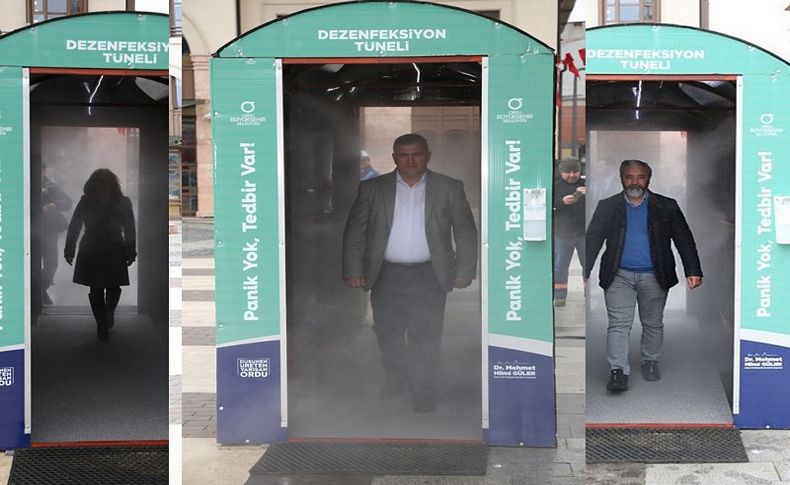 Virüse karşı 'Dezenfeksiyon tüneli'