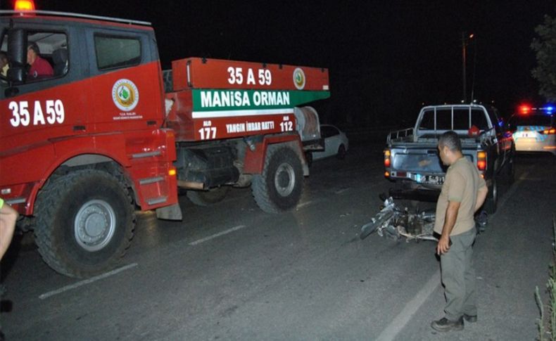 Yangından dönen araç ile motosiklet çarpıştı: 1 yaralı