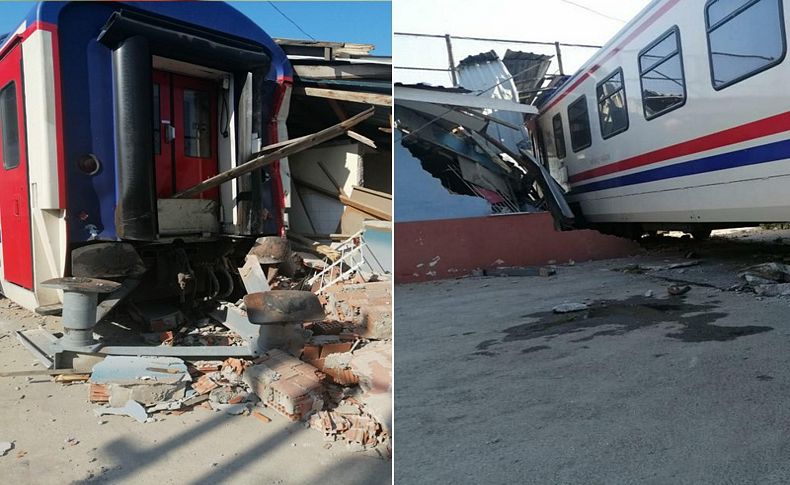 Yolcu treni, bakım atölyesindeki odaya çarptı: 1 yaralı