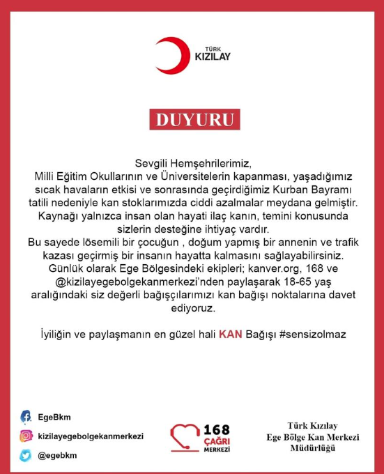 Kızılay'dan kritik kan bağışı çağrısı