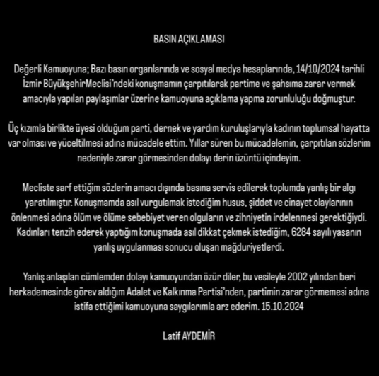 Skandal ifadelerle gündem olmuştu: AK Partili Aydemir'den istifa