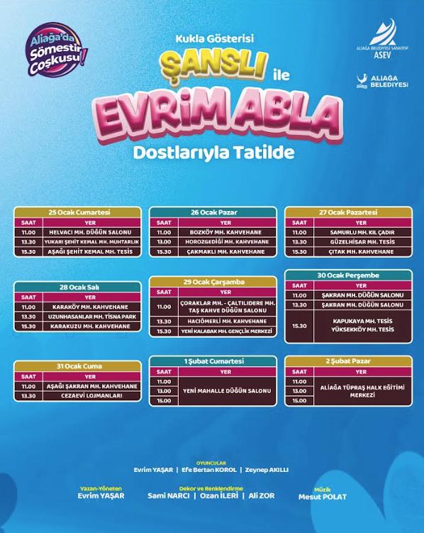 Aliağa'da Yarıyıl Tatili Etkinlikleri Başlıyor